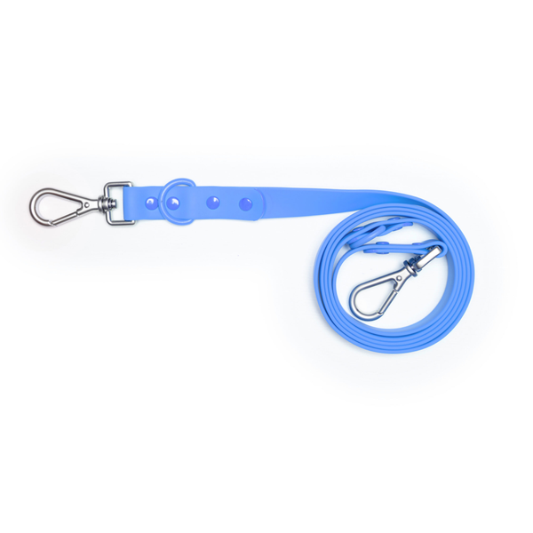 Furry & Co Weatherproof Collar and Leash for Dogs Combo (Everest Blue) - M