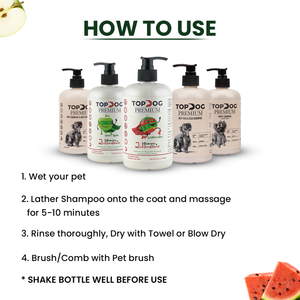 TopDog Premium Green Apple 2 in 1 Shampoo and Conditioner for Dogs and Cats