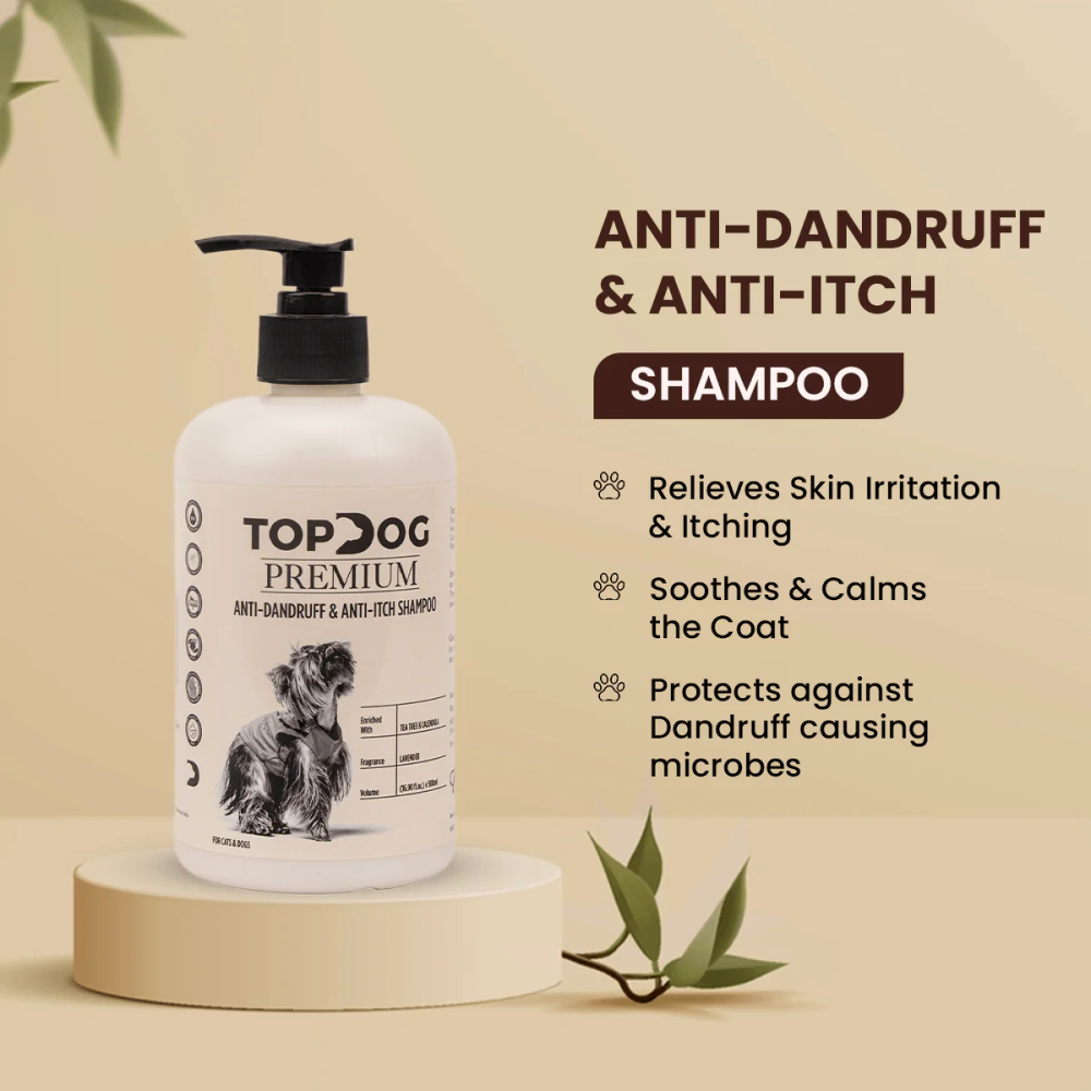 TopDog Premium Anti Dandruff and Anti Itch Shampoo for Dogs and Cats