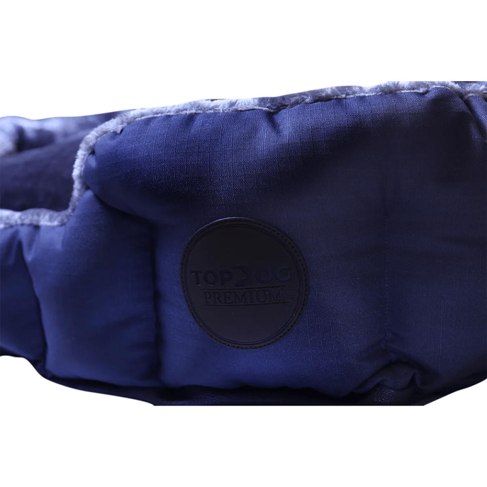 TopDog Premium Rib Stock Oval Lounger Bed for Dogs and Cats (Navy) (Get a Toy Free)