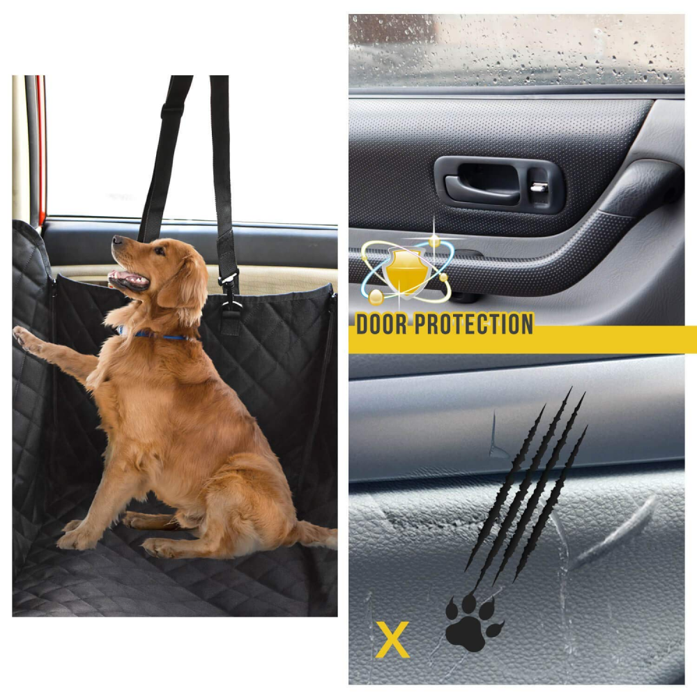 Fluffy's Kozi Pet Hatchback Car Seat Cover for Dogs and Cats (Black) Both-Bedding, Mats & Travel Supplies Fluffy's