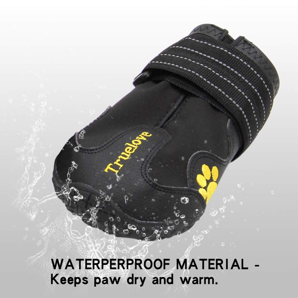 Truelove Waterproof Pet Boots for Dogs (Black, Set of 4) Dogs-Clothing & Accessories True Love