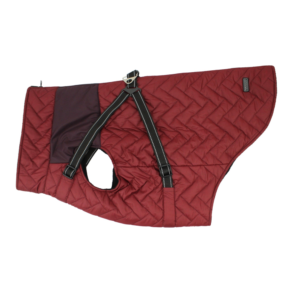 Pawpourri Puffer Jacket with Attached Harness for Dogs (Maroon) Both-Clothing & Accessories Pawpourri Dropship