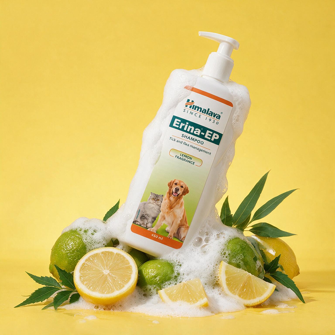 Himalaya Erina EP Tick and Flea Shampoo for Dogs and Cats Dogs-Grooming Supplies Himalaya 450mL