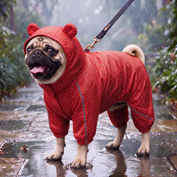 Skatrs Rain Ranger Raincoat for Dogs (Red)