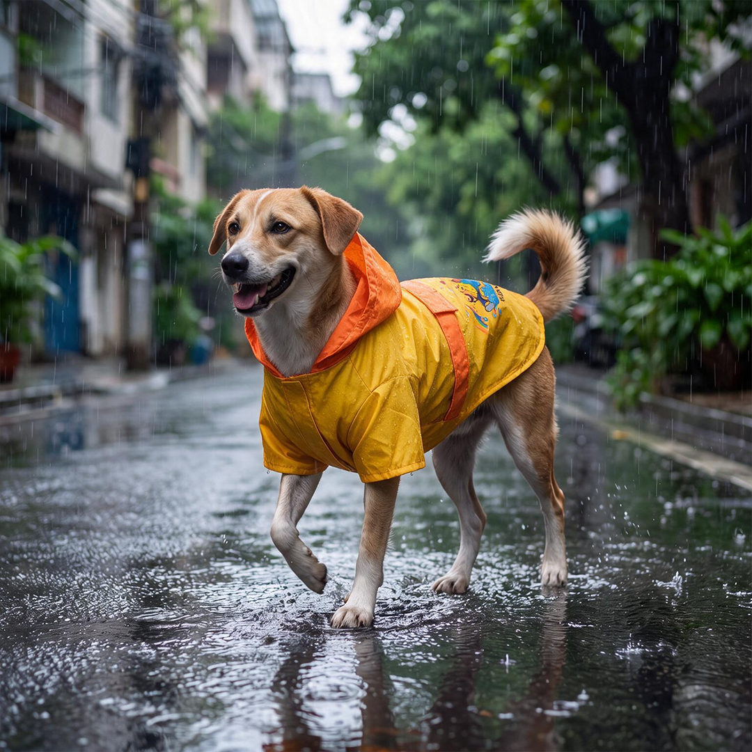 Thunder Dog Raincoat for Dogs (Yellow Orange)