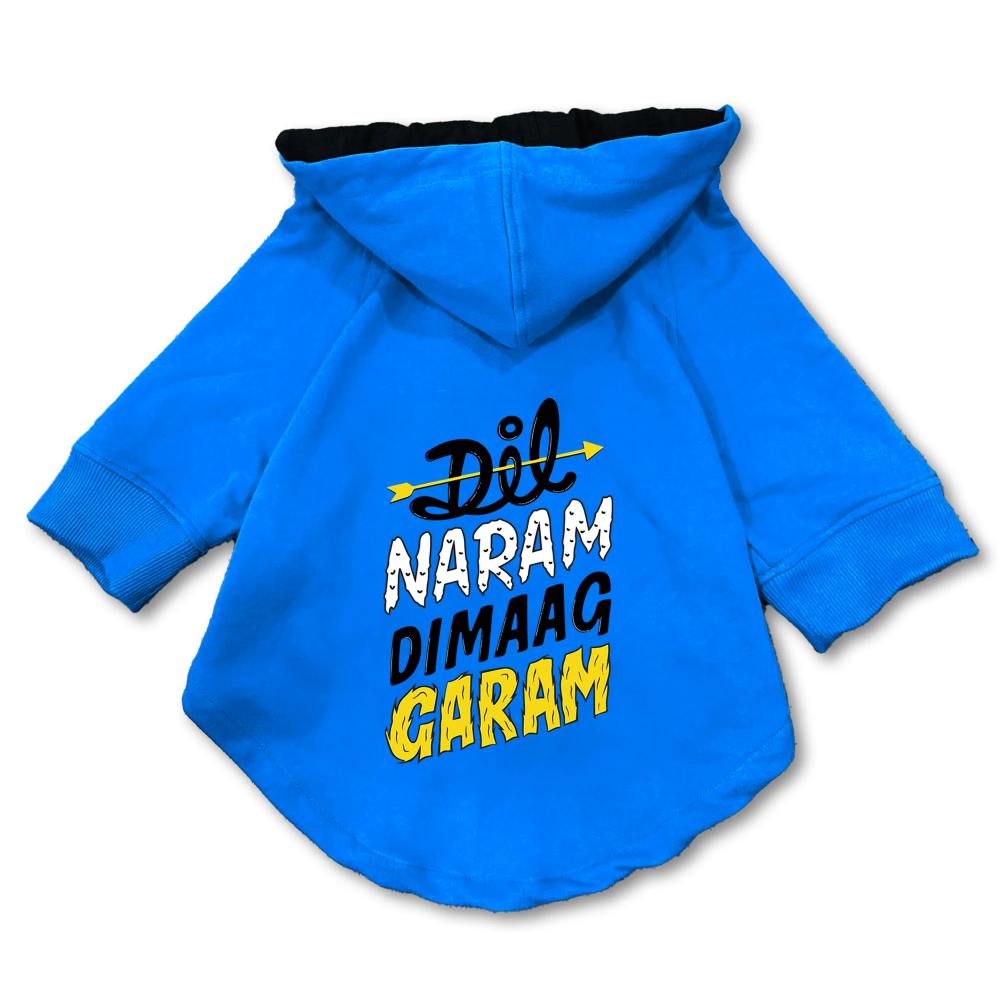 Pawsindia Dil Naram Dimag Garam Hoodie for Dogs (Blue) Dogs-Clothing & Accessories Pawsindia Dropship