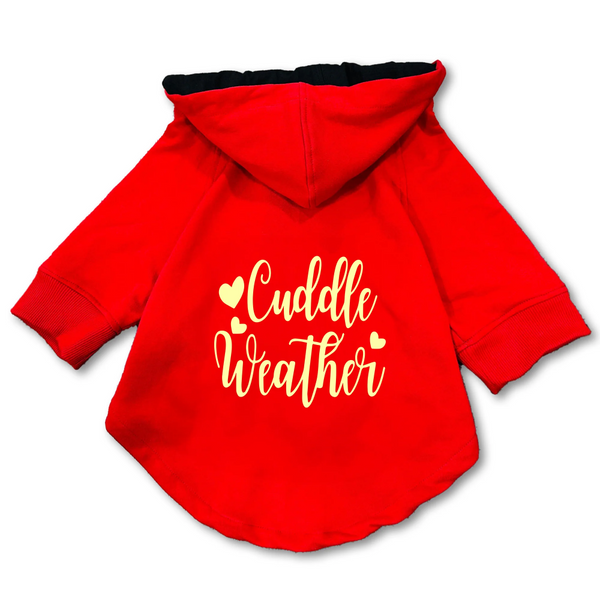 Pawsindia Cuddle Weather Hoodie for Dogs (Red)