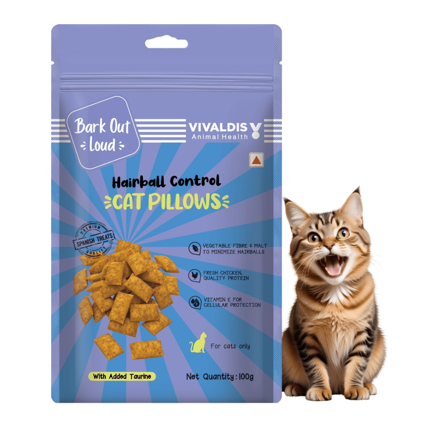 Bark Out Loud by Vivaldis Pillows for Sensitive Gut & Hairball Control Cat Treats Combo Cats-Treats & Others Bark Out Loud