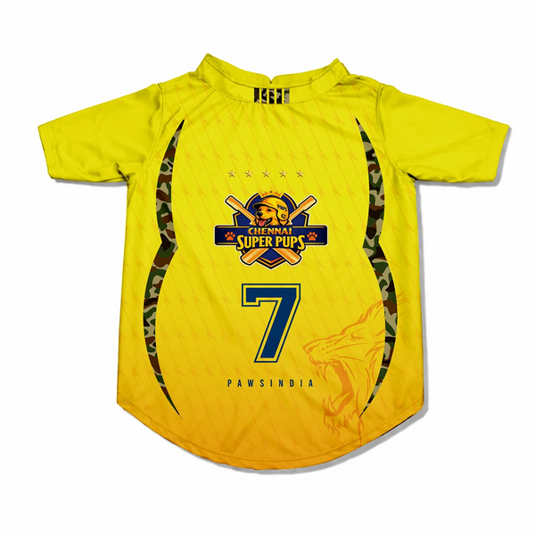 Pawsindia Chennai Super Pups T20 Pets Premier League Jersey for Dogs | Indian Pet League