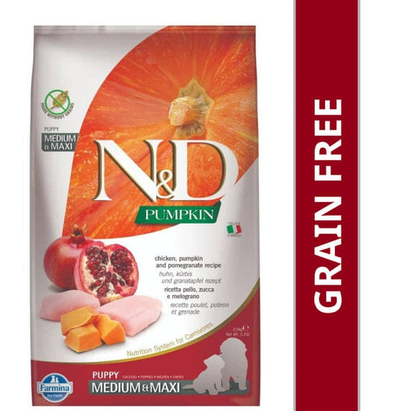 Farmina N&D Pumpkin Chicken & Pomegranate Grain Free Puppy Medium Maxi Dog Dry Food (100g)