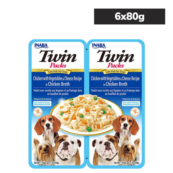 INABA Twin Packs Tuna Chicken with Vegetable Cheese Flavour Dog Wet Food
