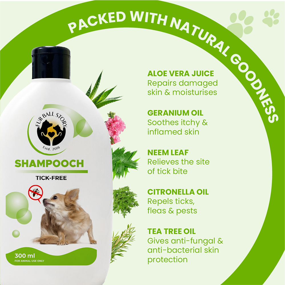 FurBall Story Shampooch Tick Free Shampoo for Dogs Dogs-Grooming Supplies Furball Story
