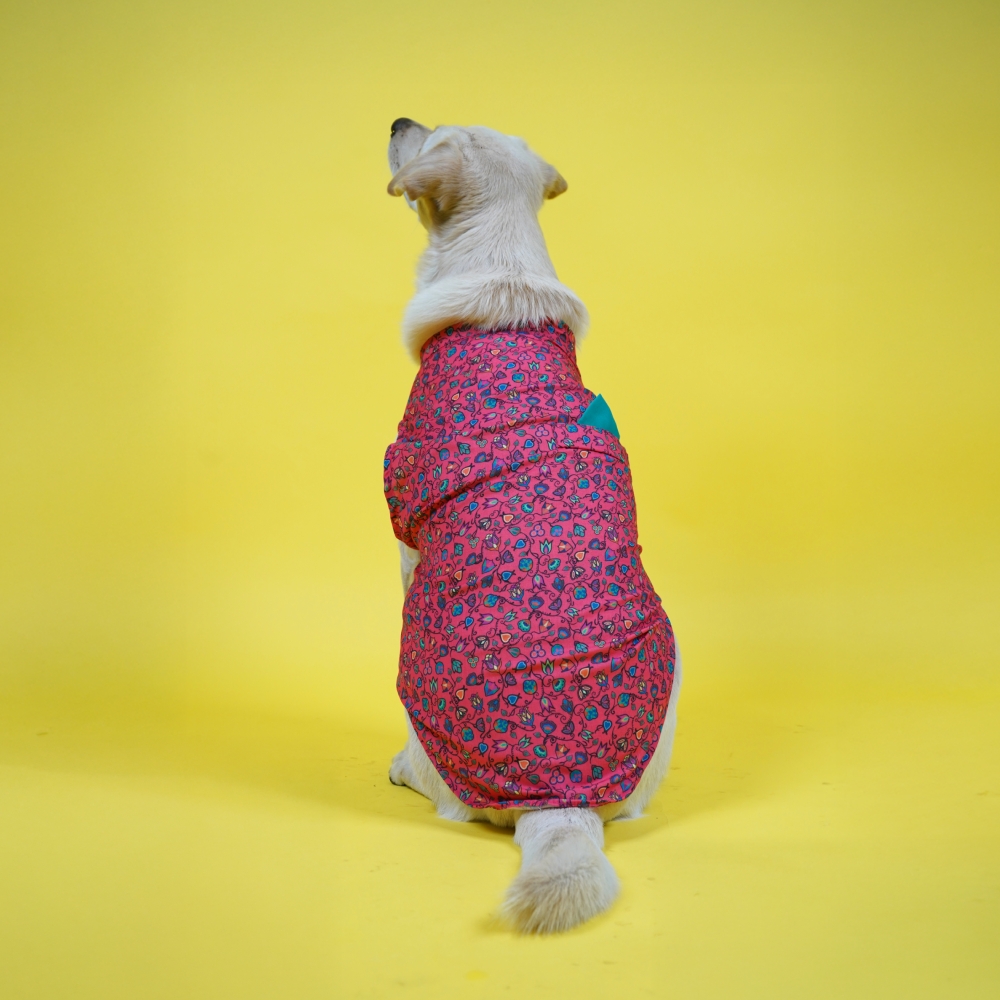 Skatrs Bold Fuchsia Printed Kurta for Dogs and Cats (Pink) Both-Clothing & Accessories Skatrs