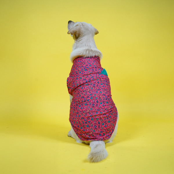 Skatrs Bold Fuchsia Printed Kurta for Dogs and Cats (Pink)