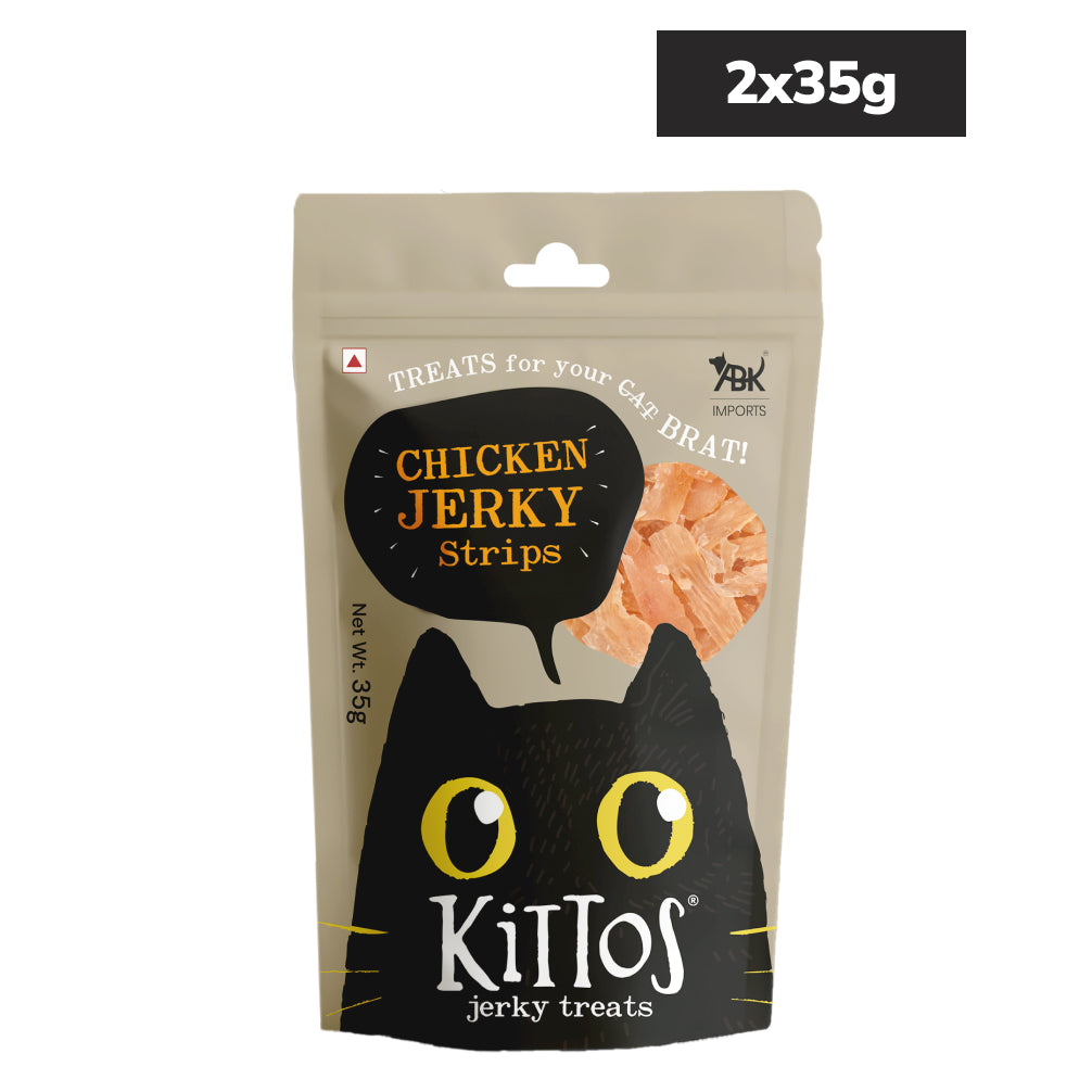 Kittos Purr Fect Chicken Jerky Strips Cat Treats Cats-Treats & Others Kittos 2x35g