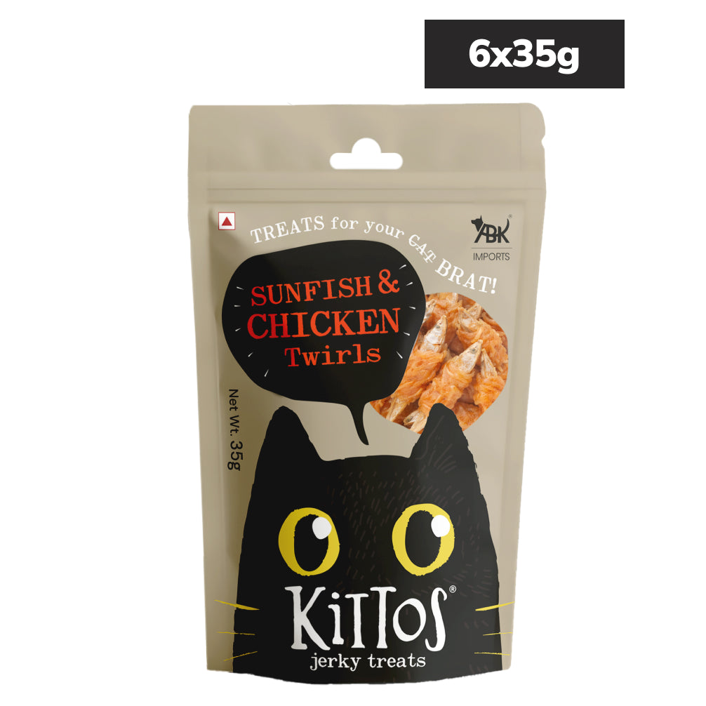 Kittos Purr Fect Sunfish Chicken and Twirls Cat Treats Cats-Treats & Others Kittos 6x35g