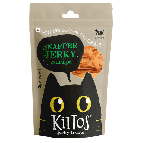 Kittos Purr Fect Snapper Jerky Strips Cat Treats