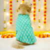 Pets Way Sanganeri Printed Kurta for Dogs (Teal) Dogs-Clothing & Accessories Pets Way Dropship