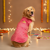 Skatrs Brocade Gold Printed Sherwani for Dogs and Cats (Pink) Both-Clothing & Accessories Skatrs XS