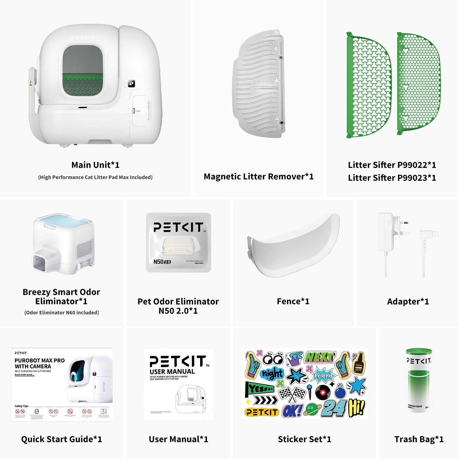 Petkit Purobot Max Pro Automatic Self Cleaning Litter Box for Cats (White) Litter Supplies Petkit Dropship