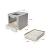 Skatrs Foldable Covered Cat Litter Box with Anti-Spill Tray Easy Cleaning Spacious Design Top and Side Openings Litter Tray for Cats and Kittens Litter Supplies Skatrs