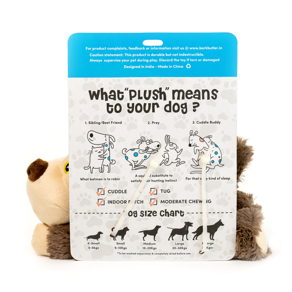 Barkbutler Boh The Bear Plush Toy for Dogs | For Medium Chewers