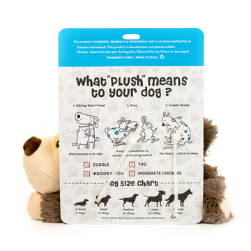 Barkbutler Boh The Bear Plush Toy for Dogs | For Medium Chewers (Brown)