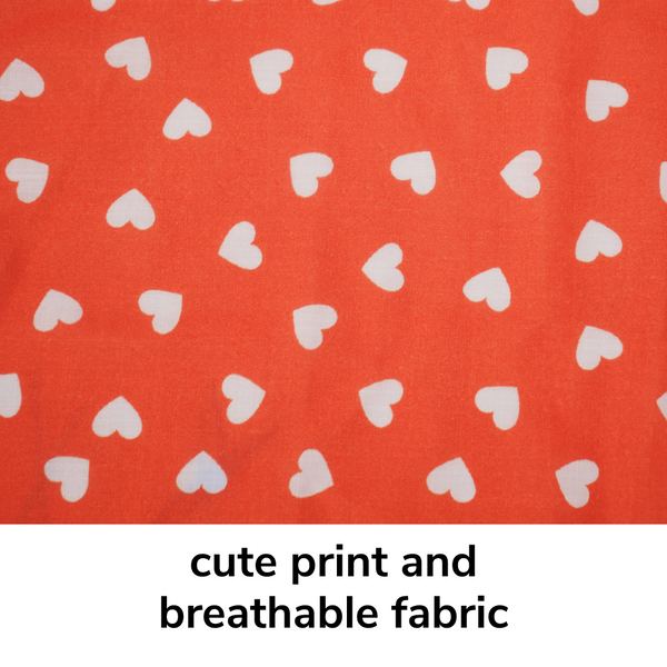Skatrs All Hearts Printed Dress for Dogs and Cats (Red)
