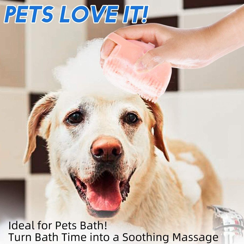 Chullbull Soft Silicon Bath Brush for Dogs and Cats (Blue/Pink) Both-Grooming Supplies Chullbull Dropship