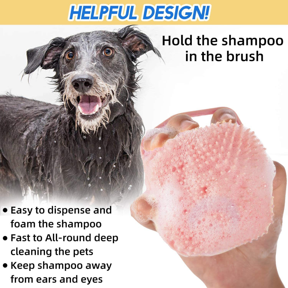 Chullbull Soft Silicon Bath Brush for Dogs and Cats (Pink)