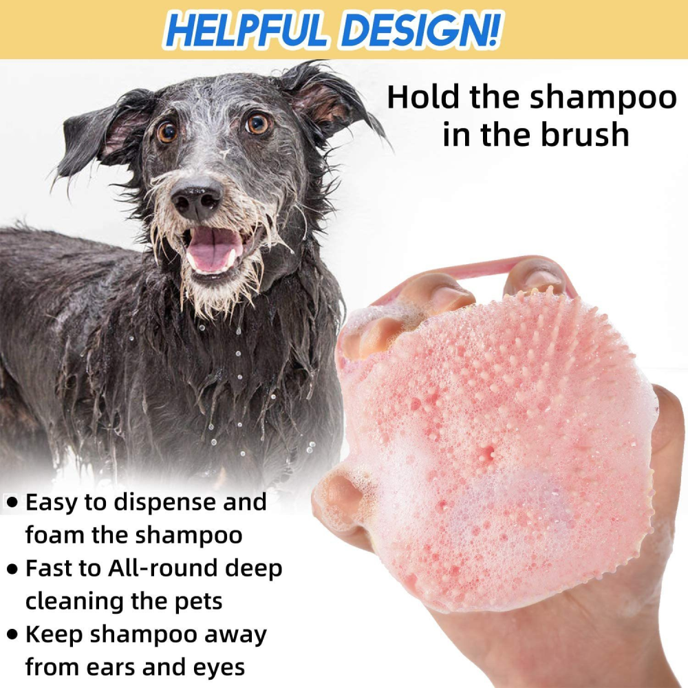 Chullbull Soft Silicon Bath Brush for Dogs and Cats (Blue/Pink) Both-Grooming Supplies Chullbull Dropship