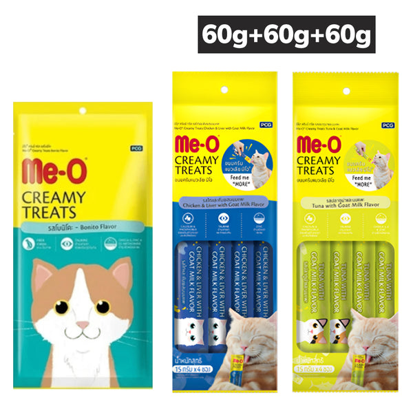 Me O Bonito, Chicken, Liver, Goat, Milk, Tuna Combo Creamy Treats Cat