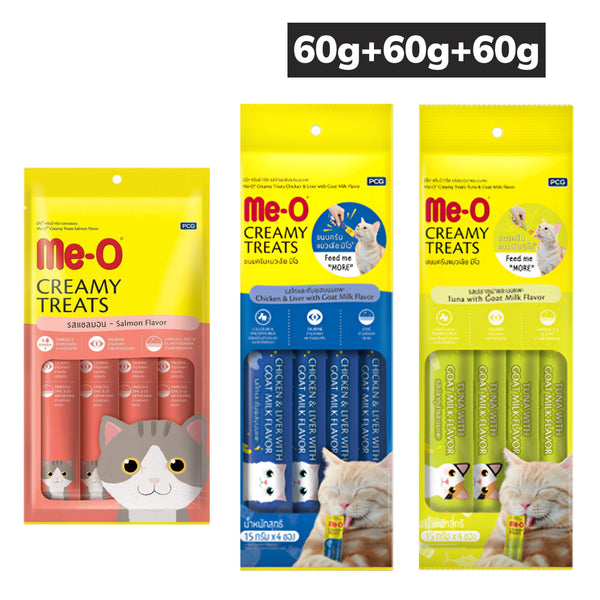 Me O Salmon, Chicken, Liver, Goat, Milk, Tuna Combo Creamy Treats Cat
