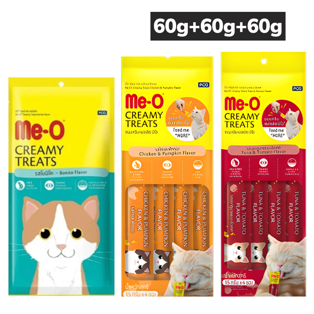 Me O Bonito Creamy, Chicken and Pumpkin and Tuna and Tomato Creamy Combo Cat Cats-Treats & Others Me O 3x60g