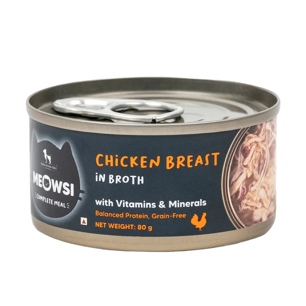 HUFT Meowsi Chicken Breast in Broth Canned Cat Wet Food Cats-Wet Food Heads Up for Tails 80g