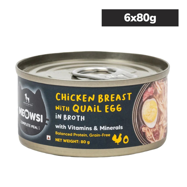HUFT Meowsi Chicken Breast with Quail Egg In Broth Canned Cat Wet Food