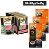 Sheba Sasami Pate Wet Food and Duo Tuna & Chicken, Salmon & Tuna, Chicken & Salmon Crunchy Treats Combo for Adult Cat Exclusive Combo Sheba 84x70g+3x45g