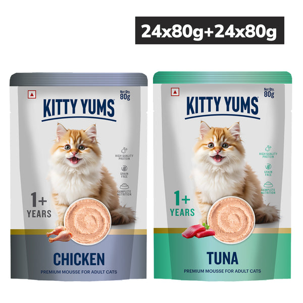 Kitty Yum Chicken and Tuna Mousse Combo Adult Cat Wet Food