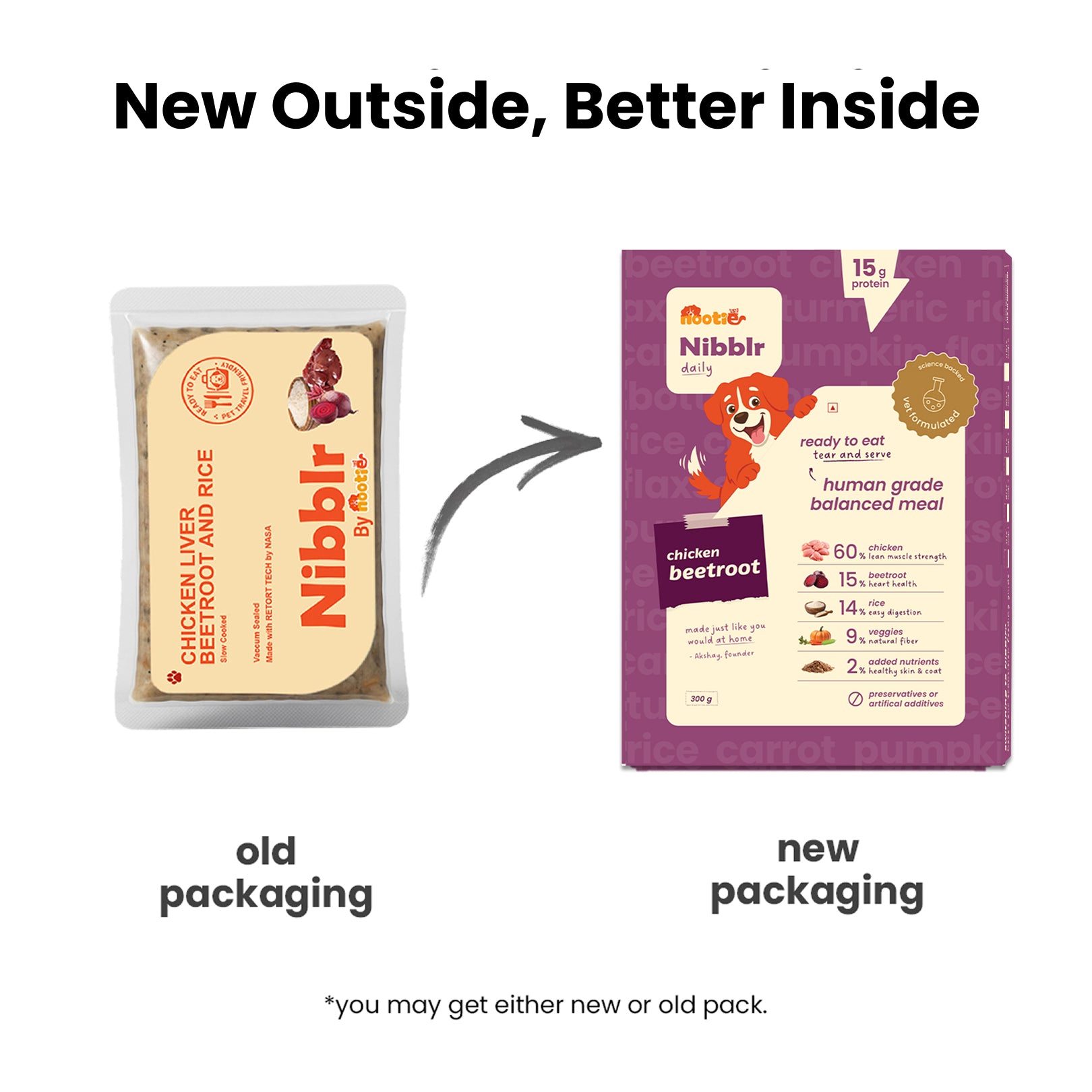Nibblr By Nootie Wholesome Chicken Liver Beetroot & Rice Ready to Eat Meal Dog Wet Food Dogs-Fresh Food Nootie
