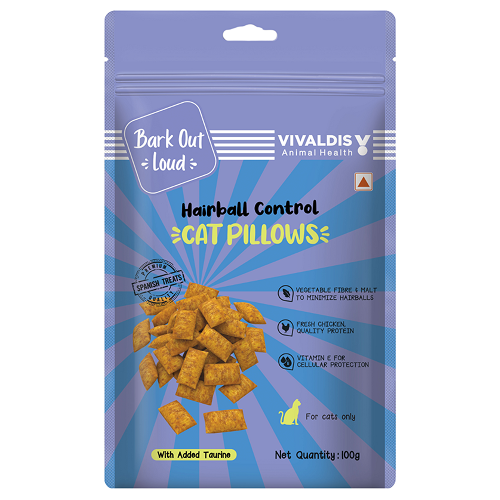 Bark Out Loud by Vivaldis Hairball Control Pillow Cat Treats Cats-Treats & Others Bark Out Loud 100g