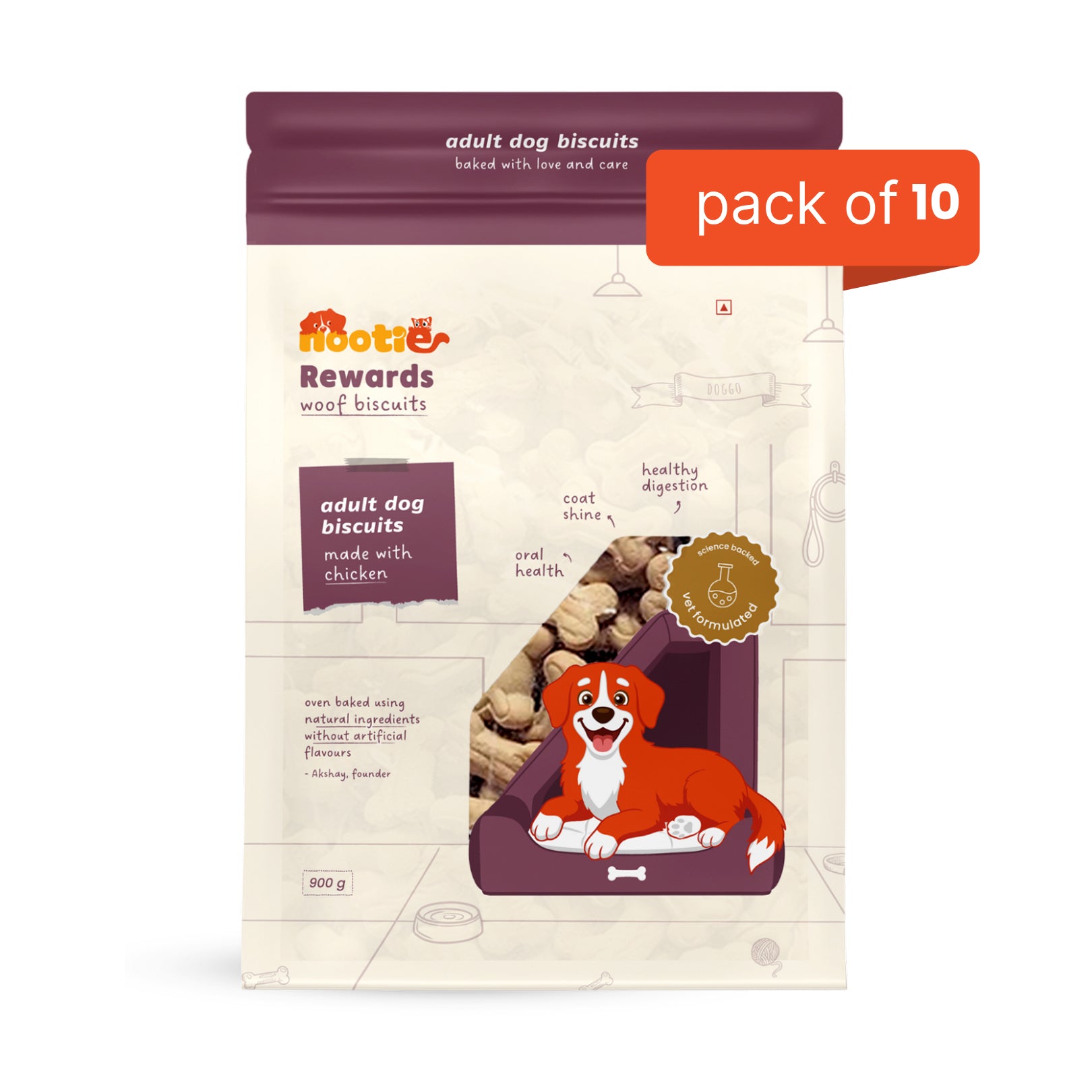 Nootie Chicken & Peanut Butter Flavour Biscuits Adult Dog Treats Dog Treats + Others Nootie