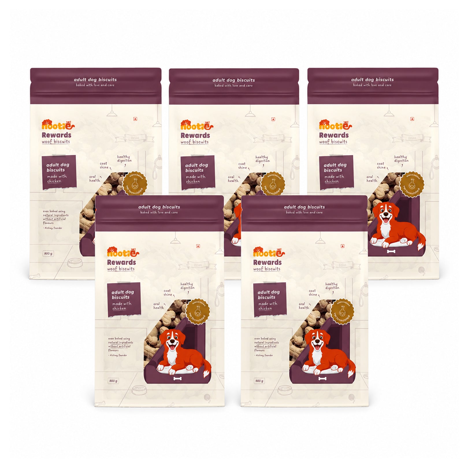 Nootie Chicken & Peanut Butter Flavour Biscuits Adult Dog Treats Dog Treats + Others Nootie