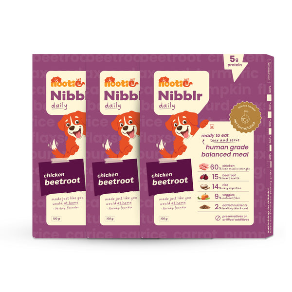 Nootie Nibblr Fresh Wholesome Ready to Eat Meal Daily Chicken Liver Beetroot & Rice Dog Wet Food