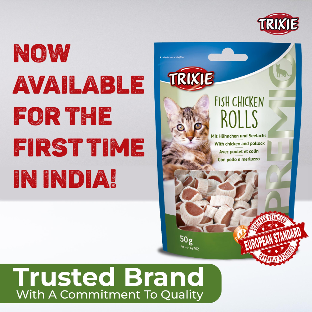 Trixie Premio Trainer Snack Mini Fish Nuggets and Fish and Chicken Rolls Cat Treats Combo Cats-Treats & Others Trixie