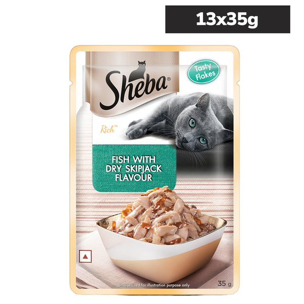 Sheba Fish with Dry Skipjack Premium Cat Wet Food