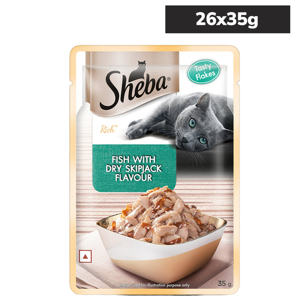 Sheba Fish with Dry Skipjack Premium Cat Wet Food