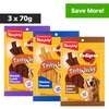 Pedigree Chicken & Liver, Grilled Liver and Roasted Lamb Flavour Tasty Jerky Dog Treat Combo Dog Treats + Others Pedigree 3x70g