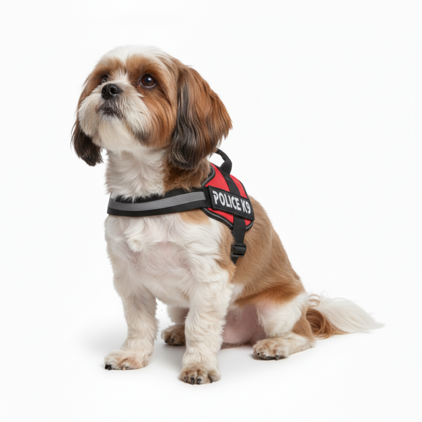 Skatrs Police K9 Harness for Dogs (Red)