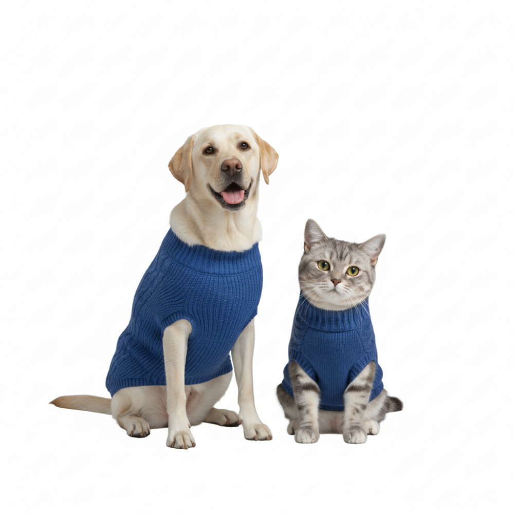 Skatrs Blue Sweater For Dogs and Cats Both-Clothing & Accessories Skatrs XXL